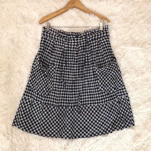 Sea New York gingham paperbag midi skirt in navy